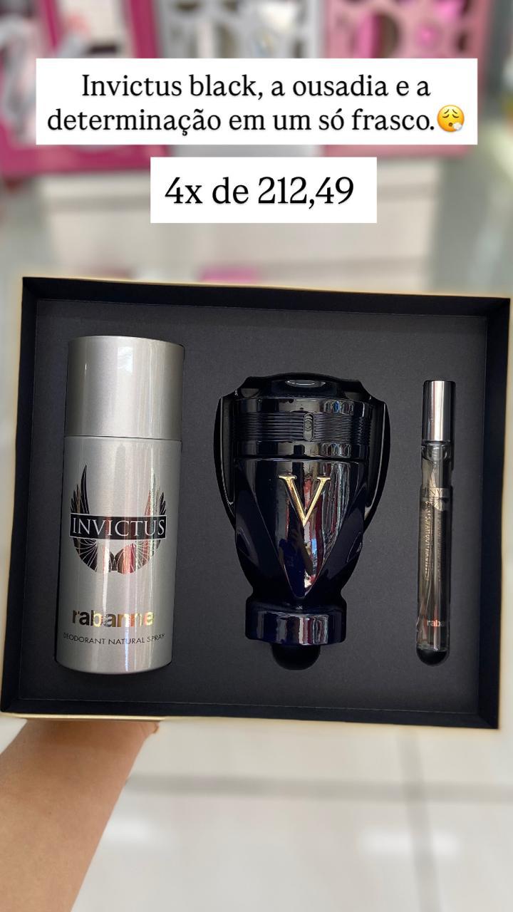 Kit Invictus Black Rabanne — Perfumaria Drogaria do Filho